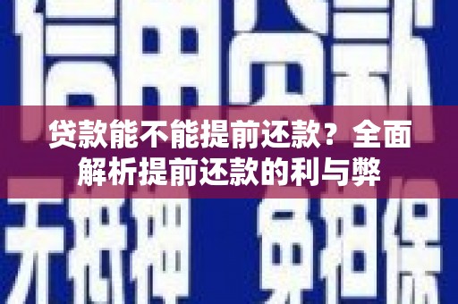 锡林郭勒盟贷款能不能提前还款？全面解析提前还款的利与弊