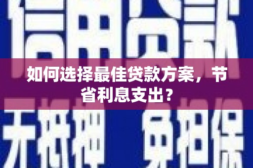 锡林郭勒盟如何选择最佳贷款方案，节省利息支出？