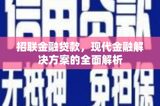 锡林郭勒盟招联金融贷款，现代金融解决方案的全面解析