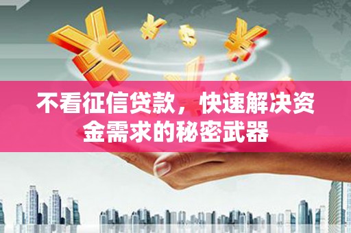 锡林郭勒盟不看征信贷款，快速解决资金需求的秘密武器